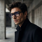 Tom Ford Eyeglasses Ft5822-b 001 Black Square Men Blue Light Frames 54mm