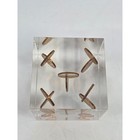 Vintage 1955 Wheat Penny Lucite Cube Paperweight Mid Century Modern Coin Decor