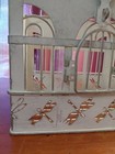 Vintage Ornate Wire 14  By 10  Decorative Bird Cage With Dragonflies 