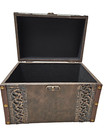 10  Vintage-look Storage Wooden Chest Treasure Trunk Faux Leather Metal Design