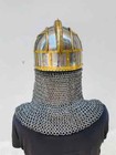 Medieval Vendel Helmet Knight Battle Reay Viking Helmet Costume   Chain Mail