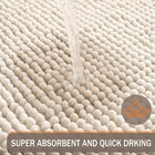 Bathroom Rug Mat 24x36 Inch Ivory Chenille Bath Mat Soft Absorbent Floor