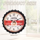 Beer Cap Wall Clock 14 Inch Retro Industrial Clock  Vintage Coffee Design