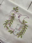 Lot Of 7 Vintage Hand Embroidered Linen Tea Dish Kitchen Towels 24x11
