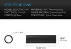 Flexible 10-inch Aluminum Ducting  8-feet Long