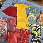 Huge Lot 35pc 1970 Vintage Mattel Barbie Doll Cut   Sew Fabric Panel Mod Outfits