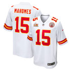 Men s  15 Patrick Mahomes White Super Bowl Lix Game Stitched Jersey