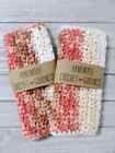Crochet Handmade Bath Wash Cloth Spa Face Reusable Sandstone Stripe Set