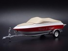 Speedboat W  Cover On Trailer 1 64 Scale Collectible Diorama Diecast Model Boat