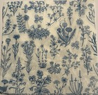 2- Paper Napkins For Decoupage Blue Floral Beverage Napkin Size