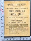 Antique Victorian Trade Card Vtc Royal Java Coffee Children Cats Recipe
