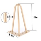 Metal Hairpin Table Legs 10 Inch  Furniture Leg Gold With 3 8  Dia 3-rod Desi   