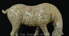 15  Ancient Chinese Bronze Ware Silver Fengshui 12 Zodiac Year Horse Statue