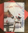 10 Christmas Leanin Tree Cards Box Set  Happy Holidays  Horse  Snowman cardinals
