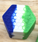3pk 26ml Wax Hexagon Silicone Container Non-stick Concentrate Jars Honey Bee