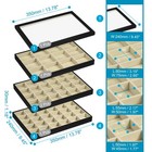 Jewelry Tray  4pcs - Velvet Stackable Jewelry Display Tray With Lid  black 