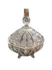Clear Vintage Crystal Candy Dish With Lid And Pineapple And Floral Detailing