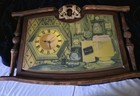 Vintage 1971 Carling Black Label Beer Lighted Wall Clock Sign Pull Cord Works