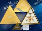 Nib Scs Swarovski Set 3 Ornaments 2015 2016 2017 Large Gold Christmas Snowflakes
