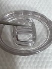 Vtg Heavy Clear Glass Oval Cigarette  Cigar Ashtray Match Holder  Art Deco Chips