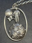 Vintage 1969 Apollo 11 Moon Walk Space Commemorative Pendant   Chain