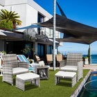 5 Piece Outdoor Rattan Furniture Set Patio Conversation Sofa Set With Table