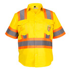 Premium Class 3 High Visibility Hi Vis Safety Shirt - Half Sleeve-65  C35  N-6oz