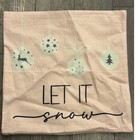 Modern Pink Christmas Pillow Covers Set Of 2 Let It Snow Minimalist 18x18
