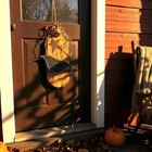 Handcrafterd Hand Painted Pumpkin Crow Door Hanger Ron Edelheiser