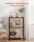 Kitchen Utility Cart  3 Tier 23 7 In Microwave Stand Coffee Cart  Heavy Duty Sto