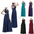 Women s V-neck Wedding Bridesmaid Ball Prom Gown Evening Party Formal Long Dress