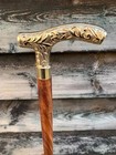 New Solid Antique Solid Brass Handle Wooden Walking Stick Cane Vintage Designer