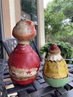 Two Antique Schoenhut Colorful Clown Roly Polys Musical 6    9 1 2   