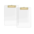  2 Pack Clear Acrylic Office Clipboard A4 Letter Size 8 6  X 12 2     Gold