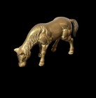 Vintage Solid Brass Grazing Horse Equestrian Colt Figurine 3  X 5 