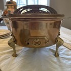 Vintage Mcm Korean Brass Hot Pot Brazier Shin Sul Ro Steamer Bbq Hibachi Heater