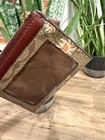 Coach Signature Floral Zip Card Wallet W  Id Window Credit Card Brown