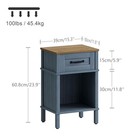 Small Farmhouse Nightstand  Wood Night Stand Set  End Table With Drawer  Blue