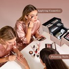 Makeup Train Case - Cosmetic Organizer Case Professional Makeup Storage Box