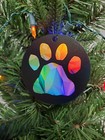 Dog On A Rainbow Bridge Design Holographic Ornament