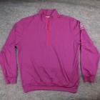 Sebonack Golf Club Pullover Mens Med Donald Ross Pink Striped Quarter Zip Golf