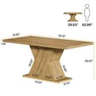 Sealey 55 In  Farmhouse Pedestal Light Brown Wood Dining Table  Seats 4   6