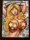 Wonder Girl Sketch Card Original Art Chris Mcjunkin Sexy Hot