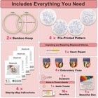 Vividox 4 Sets Embroidery Kit For Beginners With Stitch Video Flower Cross St   