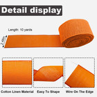 Orange Wired Burlap Ribbons 2 5  10 Yards  Spring Solid Wired Edge Decoration Wi