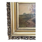Antique 19th C  Oil Painting Gold Baroque Ornate Gilt Frame European Landscape