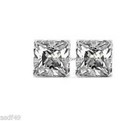 1 Pair Cz Clear Square Or Round Magnetic Clip-on Earrings Studs For Women   Men