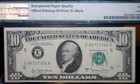 1977a Error Pmg Ms64 Off Set Front  back  10 Ch Cu Federal Reserve Note Currency
