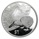 New Zealand -2014 - 1 Oz Silver Proof Coin- Kiwi Treasures   