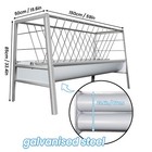 2-in-1 Galvanized Steel Pasture Feeder  77gallon Livestock Feed Trough For Goats